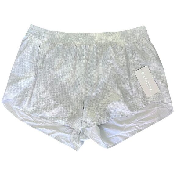 NWT! Athleta Athletic Running Printed Hustle 3" Short in Grey White Size 1X - Picture 1 of 5